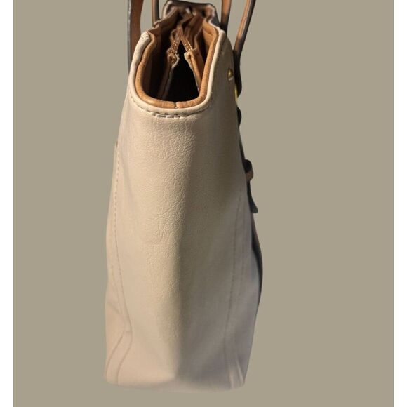 Rosetti Beige Tote With Brown Accents Multiple Compartments & Zipper Closure - Picture 12 of 13